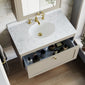 Farlow Shaker Wall Mounted 800mm 1-Drawer Basin Vanity Unit - Pebble Grey