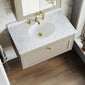 Farlow Shaker Wall Mounted 800mm 1-Drawer Basin Vanity Unit - Pebble Grey