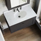 Farlow Shaker Wall Mounted 800mm 1-Drawer Basin Vanity Unit - Satin Soft Black
