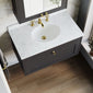 Farlow Shaker Wall Mounted 800mm 1-Drawer Basin Vanity Unit - Satin Soft Black