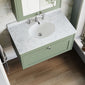 Farlow Shaker Wall Mounted 800mm 1-Drawer Basin Vanity Unit - Satin Green
