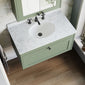Farlow Shaker Wall Mounted 800mm 1-Drawer Basin Vanity Unit - Satin Green