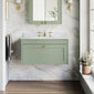 Farlow Shaker Wall Mounted 800mm 1-Drawer Basin Vanity Unit - Satin Green