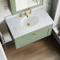 Farlow Shaker Wall Mounted 800mm 1-Drawer Basin Vanity Unit - Satin Green