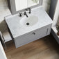 Farlow Shaker Wall Mounted 800mm 1-Drawer Basin Vanity Unit - Satin Grey