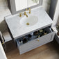 Farlow Shaker Wall Mounted 800mm 1-Drawer Basin Vanity Unit - Satin Grey