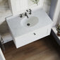 Farlow Shaker Wall Mounted 800mm 1-Drawer Basin Vanity Unit - Satin White