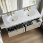 Farlow Shaker Wall Mounted 1200mm 2-Drawer Basin Vanity Unit - Pebble Grey