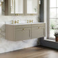 Farlow Shaker Wall Mounted 1200mm 2-Drawer Basin Vanity Unit - Pebble Grey