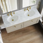 Farlow Shaker Wall Mounted 1200mm 2-Drawer Basin Vanity Unit - Pebble Grey