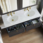 Farlow Shaker Wall Mounted 1200mm 2-Drawer Basin Vanity Unit - Satin Soft Black