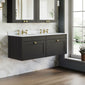Farlow Shaker Wall Mounted 1200mm 2-Drawer Basin Vanity Unit - Satin Soft Black