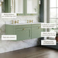 Farlow Shaker Wall Mounted 1200mm 2-Drawer Basin Vanity Unit - Satin Green