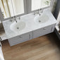 Farlow Shaker Wall Mounted 1200mm 2-Drawer Basin Vanity Unit - Satin Grey