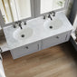 Farlow Shaker Wall Mounted 1200mm 2-Drawer Basin Vanity Unit - Satin Grey