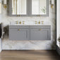 Farlow Shaker Wall Mounted 1200mm 2-Drawer Basin Vanity Unit - Satin Grey