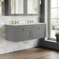 Farlow Shaker Wall Mounted 1200mm 2-Drawer Basin Vanity Unit - Satin Grey