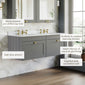 Farlow Shaker Wall Mounted 1200mm 2-Drawer Basin Vanity Unit - Satin Grey