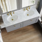 Farlow Shaker Wall Mounted 1200mm 2-Drawer Basin Vanity Unit - Satin Grey