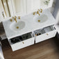 Farlow Shaker Wall Mounted 1200mm 2-Drawer Basin Vanity Unit - Satin White