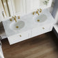 Farlow Shaker Wall Mounted 1200mm 2-Drawer Basin Vanity Unit - Satin White