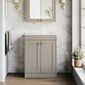 Farlow Shaker Floor Standing 600mm 2-Door Vanity with Marble Countertop - Pebble Grey