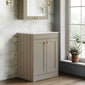 Farlow Shaker Floor Standing 600mm 2-Door Vanity with Marble Countertop - Pebble Grey