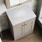 Farlow Shaker Floor Standing 600mm 2-Door Vanity with Marble Countertop - Pebble Grey