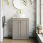 Farlow Shaker Floor Standing 600mm 2-Door Vanity with Marble Countertop - Pebble Grey