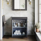 Farlow Shaker Floor Standing 600mm 2-Door Vanity with Marble Countertop - Satin Soft Black