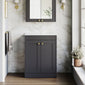 Farlow Shaker Floor Standing 600mm 2-Door Vanity with Marble Countertop - Satin Soft Black