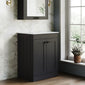 Farlow Shaker Floor Standing 600mm 2-Door Vanity with Marble Countertop - Satin Soft Black