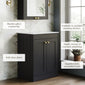 Farlow Shaker Floor Standing 800mm 2-Door Vanity with Marble Countertop - Satin Soft Black