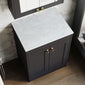 Farlow Shaker Floor Standing 600mm 2-Door Vanity with Marble Countertop - Satin Soft Black