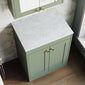 Farlow Shaker Floor Standing 600mm 2-Door Vanity with Marble Countertop - Satin Green