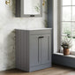 Farlow Shaker Floor Standing 600mm 2-Door Vanity with Marble Countertop - Satin Grey