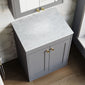 Farlow Shaker Floor Standing 600mm 2-Door Vanity with Marble Countertop - Satin Grey
