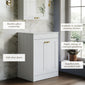 Farlow Shaker Floor Standing 800mm 2-Door Vanity with Marble Countertop - Satin White