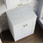 Farlow Shaker Floor Standing 600mm 2-Door Vanity with Marble Countertop - Satin White