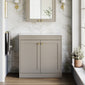 Farlow Shaker Floor Standing 800mm 2-Door Vanity with Marble Countertop - Pebble Grey