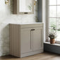 Farlow Shaker Floor Standing 800mm 2-Door Vanity with Marble Countertop - Pebble Grey