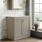 Farlow Shaker Floor Standing 800mm 2-Door Vanity with Marble Countertop - Pebble Grey