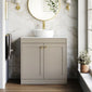 Farlow Shaker Floor Standing 800mm 2-Door Vanity with Marble Countertop - Pebble Grey