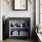 Farlow Shaker Floor Standing 800mm 2-Door Vanity with Marble Countertop - Satin Soft Black