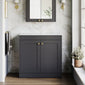 Farlow Shaker Floor Standing 800mm 2-Door Vanity with Marble Countertop - Satin Soft Black