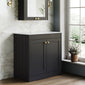 Farlow Shaker Floor Standing 800mm 2-Door Vanity with Marble Countertop - Satin Soft Black