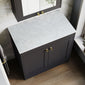 Farlow Shaker Floor Standing 800mm 2-Door Vanity with Marble Countertop - Satin Soft Black
