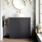 Farlow Shaker Floor Standing 800mm 2-Door Vanity with Marble Countertop - Satin Soft Black