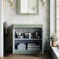 Farlow Shaker Floor Standing 800mm 2-Door Vanity with Marble Countertop - Satin Green