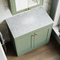 Farlow Shaker Floor Standing 800mm 2-Door Vanity with Marble Countertop - Satin Green